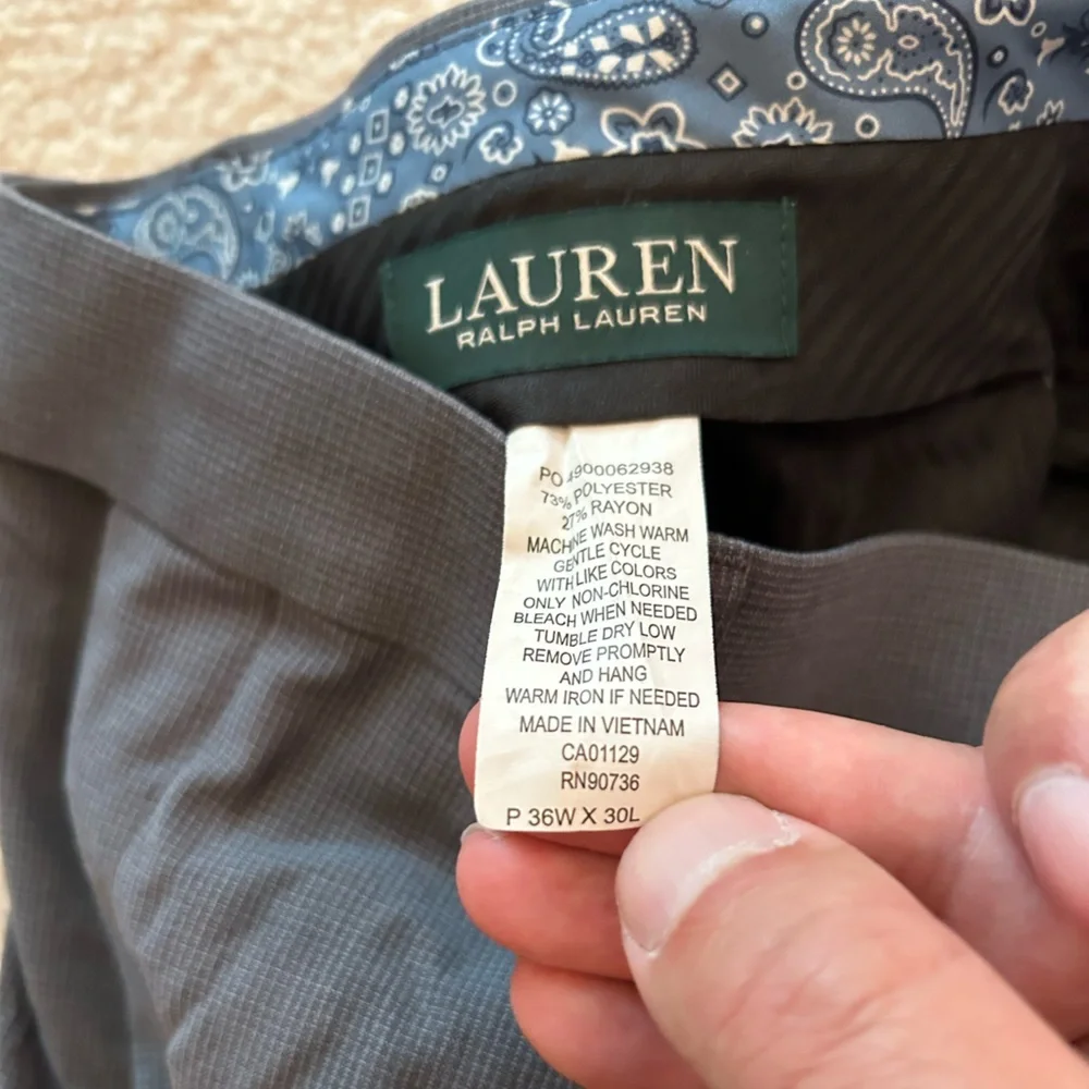 Lauren Ralph Lauren Gray Dress Pants Size 36x30 - Picture 5 of 5